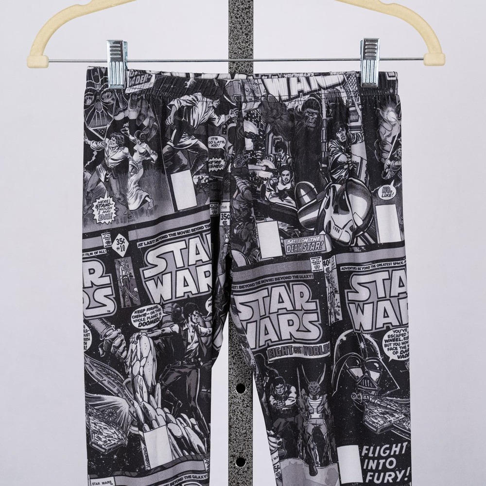 Star Wars Branded Comic Book Theme Leggings Fifth Sun Black & Gray Size SMALL